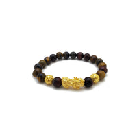 Tiger Eye Boncuklu Pixiu Bilərzik (24K)
