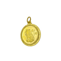 [吉祥 - 幸福] Colgante de medallón de buena suerte y felicidad con el signo del zodiaco del tigre (24K) Popular Jewelry New York