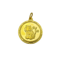 [吉祥 - 幸福] Tigro-Zodiaka Signo Bona Sorto kaj Feliĉo Medaliono-Pendigilo (24K) Popular Jewelry Novjorko