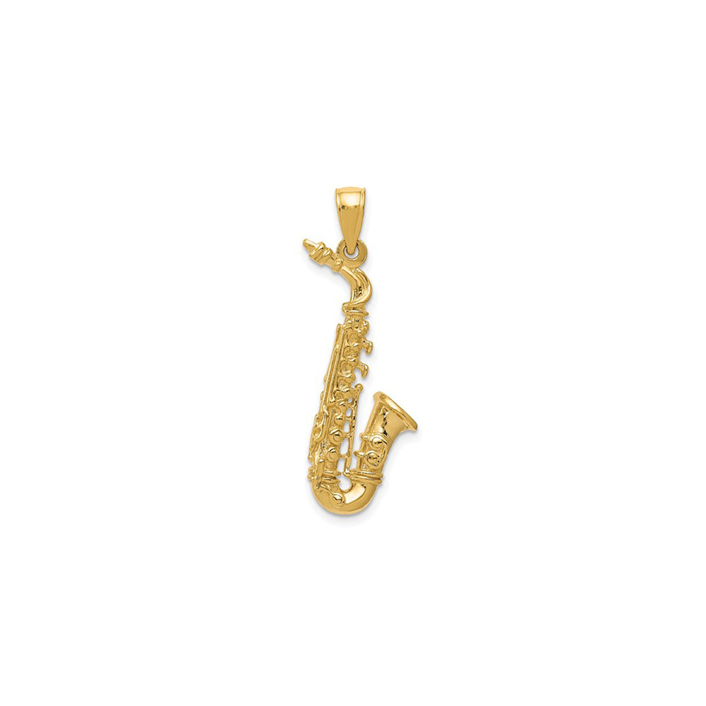 Tiny 3-D Saxophone Pendant (14K)