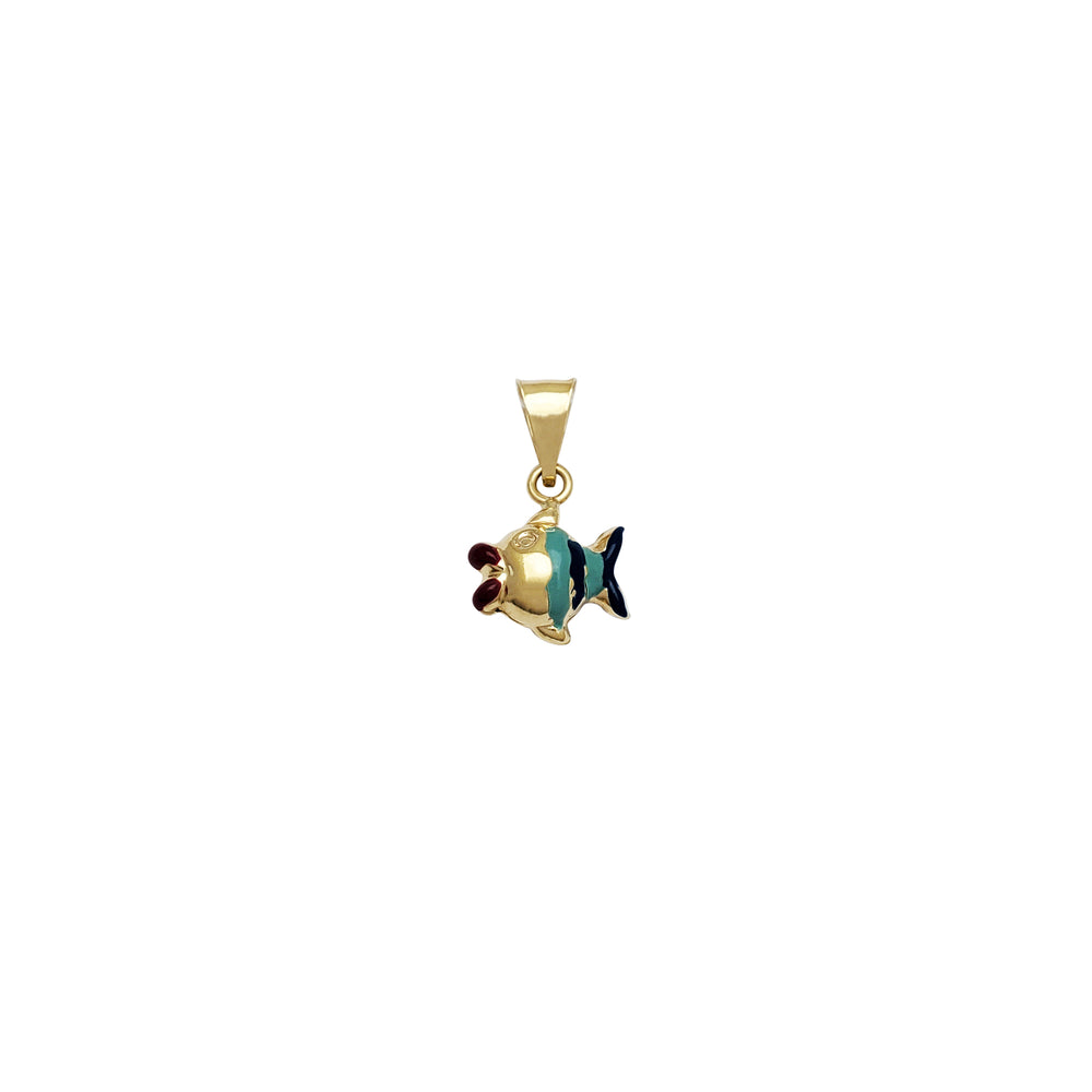 Tiny Colored Fish Pendant (14K)