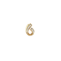 Tiny Comma Lady CZ Pendant (14K)