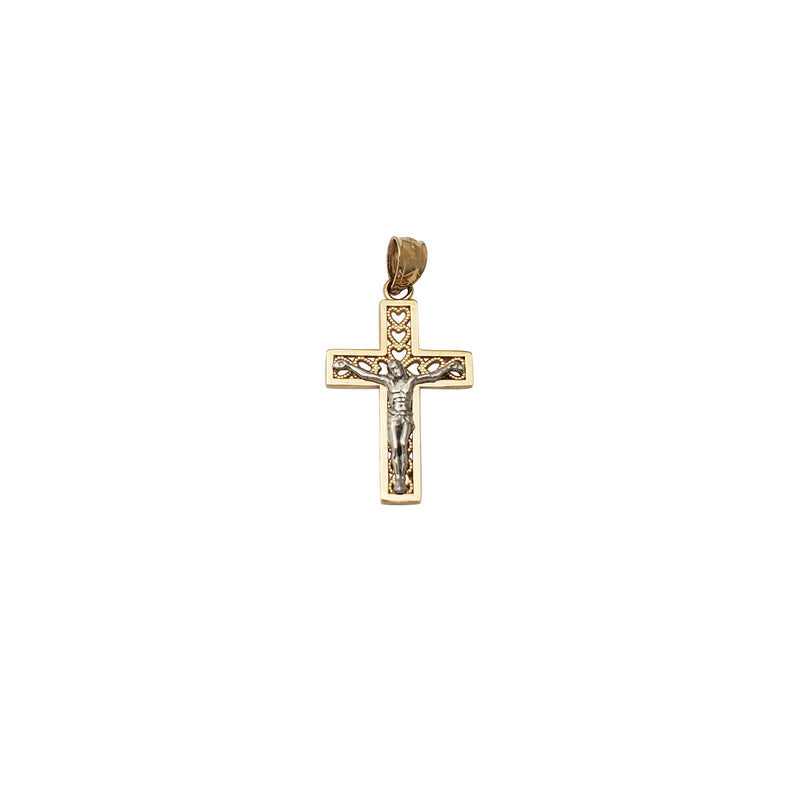 Tiny Hearted Crucifix Pendant (14K)
