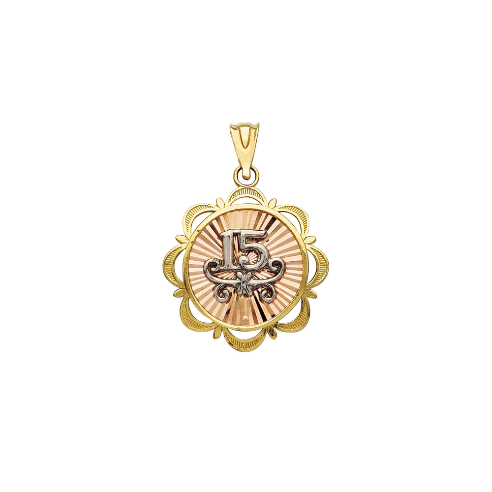 Tri-Color 15 Years Pendant (14K) Popular Jewelry New York