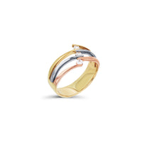 Tri-Color 3 Row Ring (14K) Popular Jewelry New York