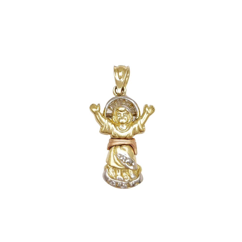 Tri-Color Baby Jesus Pendant (14K) Popular Jewelry New York
