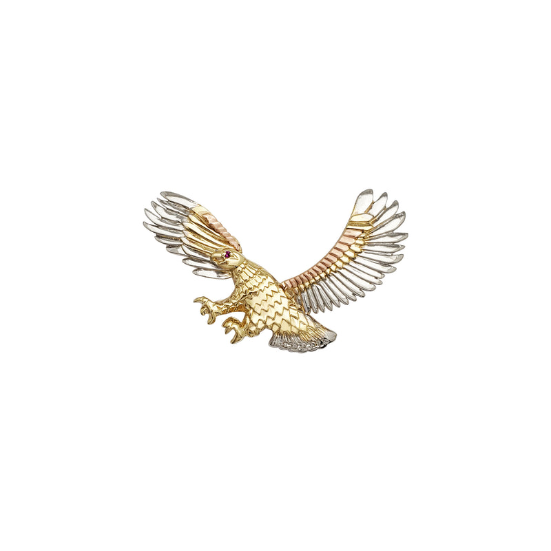 Tri-Color Eagle Pendant (14K)