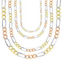 [Lightweight] Tricolor Figaro Chain (14K)