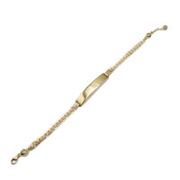 Tri-Color Flat Link ID Bracelet (14K).