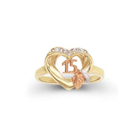 Трицветен пръстен с форма на сърце Quinceañera (14K) Popular Jewelry Ню Йорк