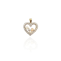 Tri-Color Multi Heart CZ Pendant (14K) New York Popular Jewelry