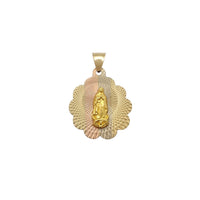 Trójkolorowy wisiorek w kształcie litery D z Dziewicą Maryją (14K) Popular Jewelry I Love New York