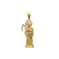 Potongan Berlian Tri-Tone Liontin Santa Muerte (14K) Popular Jewelry NY