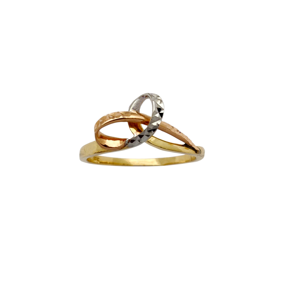 Tri-Tone Faceted Cuts Tangled Ring (14K) Popular Jewelry New York