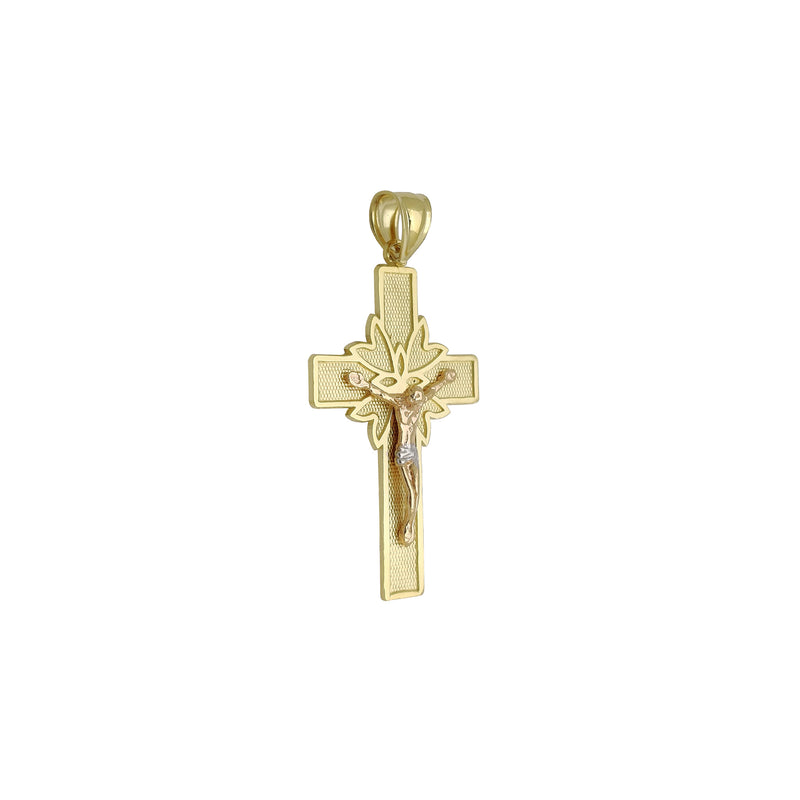 Tri-Tone Crucifix Pendant (14K) Popular Jewelry New York