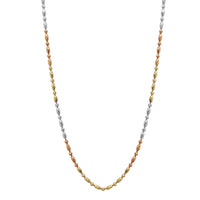 Řetězový diamantový řetěz s třemi tóny rýže (14K) Popular Jewelry New York