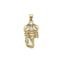 Tri-Tone Scorpion CZ Pendant (14K).