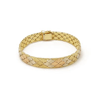 Tri-Tone Soft Bangle Bracelet (14K) Popular Jewelry, Yellow Gold, White Gold, Rose Gold