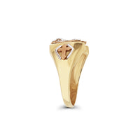 Tri-color Textured Channel Jesus Crucified Ring (14K) Popular Jewelry New York