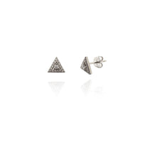 Triangular CZ Earrings (Silver) New York Popular Jewelry