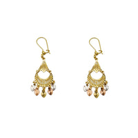 Tricolor 5-Hearts Chandelier Dangling Earrings (14K) Popular Jewelry New York