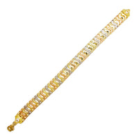 Tricolor Diamond Cuts S-Link Fancy Bracelet (14K) Popular Jewelry NY