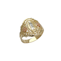 Tricolor Diamond Cuts Virgin Mary Ring (14K) Popular Jewelry New York