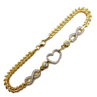 Trikolorna zapestnica Infinity & Heart (14K) Popular Jewelry NY