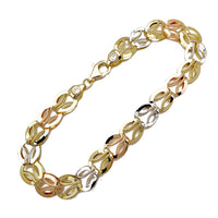 Tricolor Milgrain Round Fancy Bracelet (14K) Popular Jewelry New York