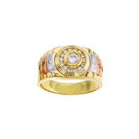 Tricolor Presidential Pave Fluted Bezel Men's Ring (14K) Popular Jewelry New York