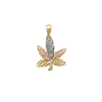 Tricolor Textured Cannabis Leaf Pendant (14K) Popular Jewelry New York