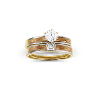 Dreifarbiger zweiteiliger Set-Ring (14 Karat) Popular Jewelry New York