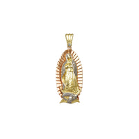 Tricolor Zirconia-Bail Virgin Mary Pendant (14K) Popular Jewelry New York