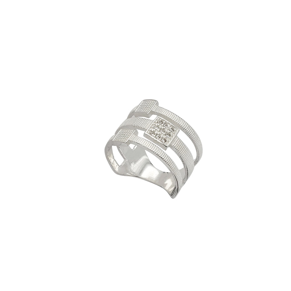 Triple Belts Ring (Silver)