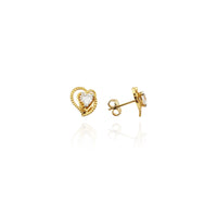 Triple Heart CZ Earrings (14K) New York Popular Jewelry