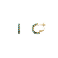 Turquoise Beads Huggie Earrings (14K) Popular Jewelry New York