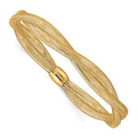 Twisted-Wavy Stretchable Fancy Bracelet (14K) Popular Jewelry New York