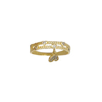 兩排古巴懸垂心形戒指 (14K) Popular Jewelry 紐約