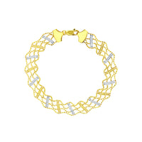 Two-Tone Beaded Knit Bracelet (14K)