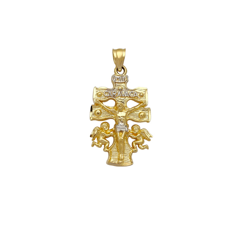 Two-Tone CARAVACA Crucifix Pendant (14K) Popular Jewelry New York