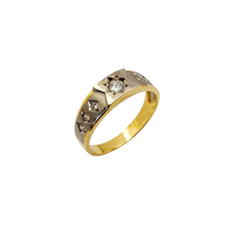 Two-Tone CZ Ring (14K) Popular Jewelry New York