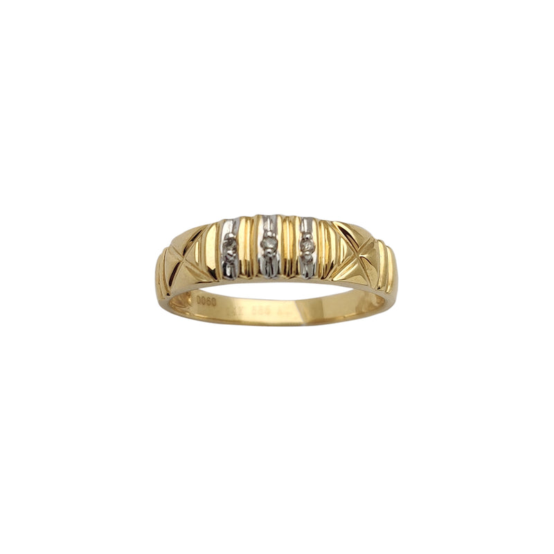 Two-Tone CZ Stone-Set Ring (14K) Popular Jewelry New York
