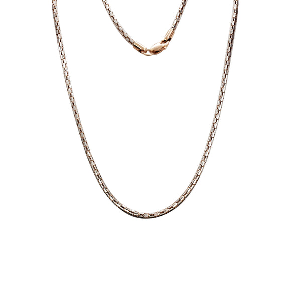 Two-Tone Cable Rose Gold Necklace (14K)