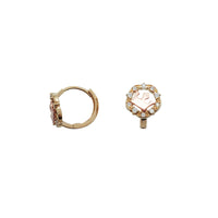Two-Tone Crown Huggie Earrings (14K) Popular Jewelry New York