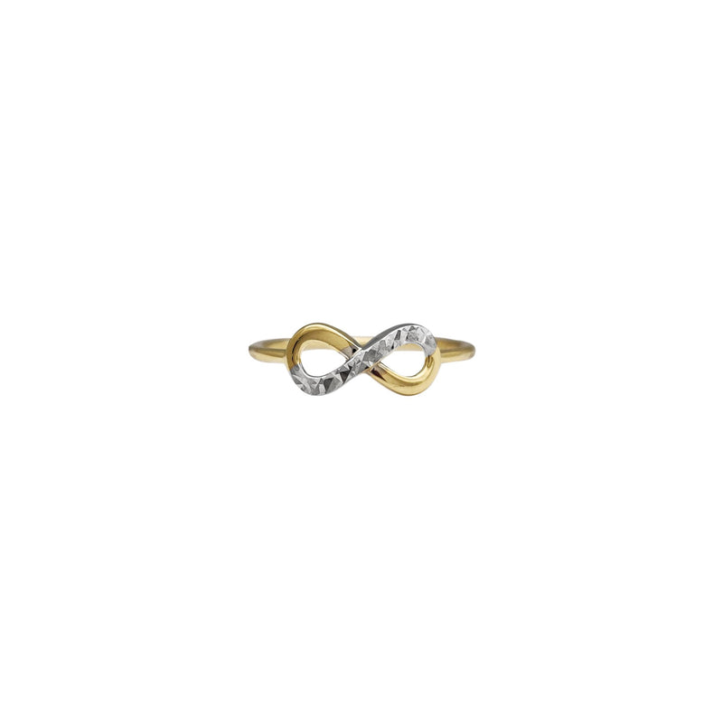 Two-Tone Diamond Cuts Infinity Ring (14K)