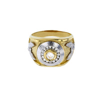 Two-Tone Fluted Pave Bezel Eagle Ring (14K) Popular Jewelry New York