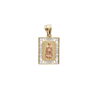 Two-Tone Frame Virgin Mary Pendant (14K)