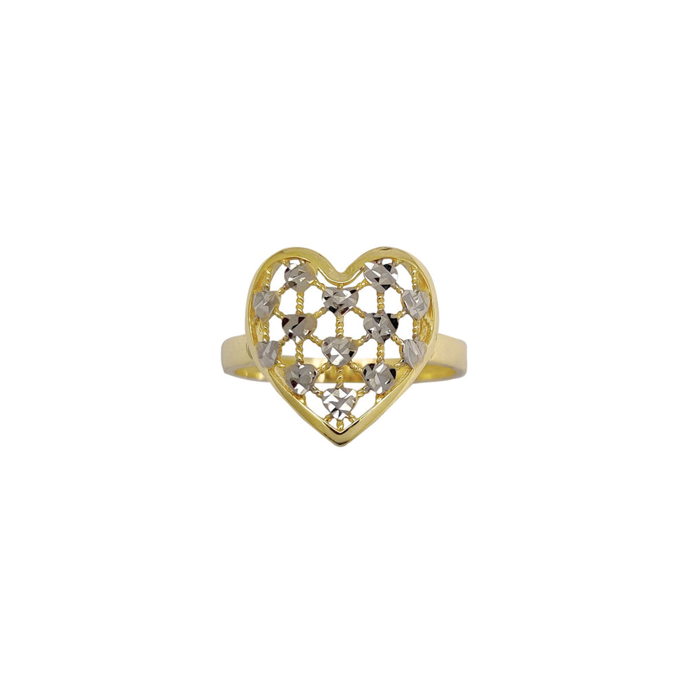Two-Tone Molecular Heart Ring (14K)