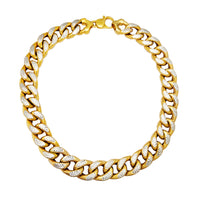 ٻن سرن جي سوراخ ٿيل پفي ڪيوبا زنجير (14K) Popular Jewelry نيو يارڪ