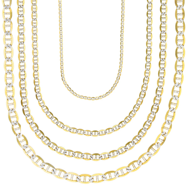Two-tone Mariner Pave Chain (14K)